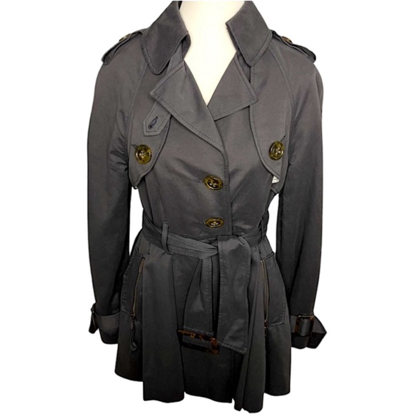 Millard Fillmore Statement Collar Short Trench Coat Flirty Skirt Design Size M - Picture 1 of 15